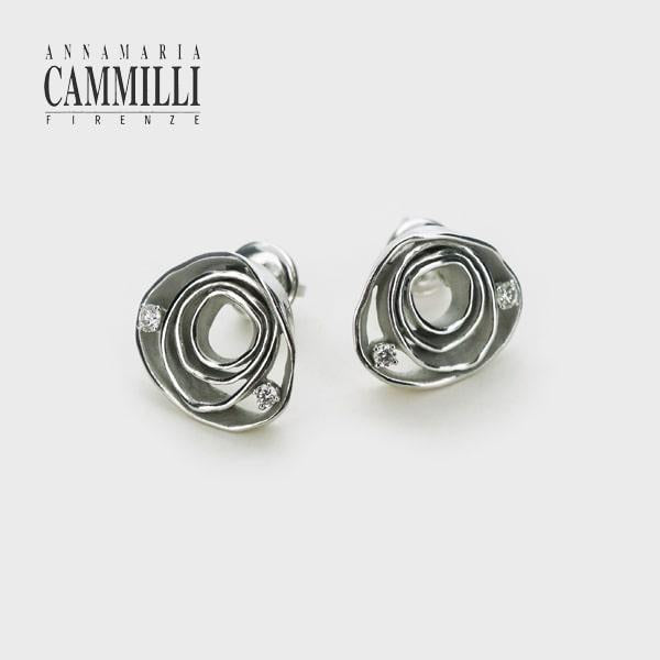 ANNAMARIA CAMMILLI/アンナマリアカミリ K18ホワイトゴールド ダイヤモンド ピアス イタリア製