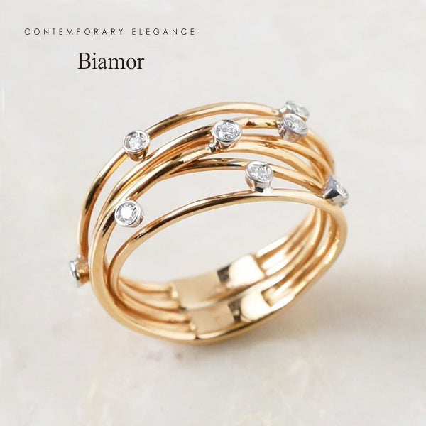 Biamor/ビアモール K18ピンク＆ホワイトゴールド ダイヤモンド リング イタリア製