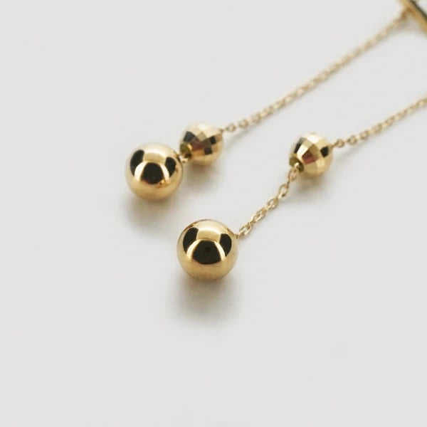 Capricious/カプリシャス K18 イエローゴールド スタッドピアス 日本製