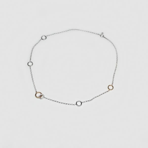 ディアンドディ エレガント Pt850プラチナ K18 ピンクゴールド ダイアモンド ネックレス 日本製