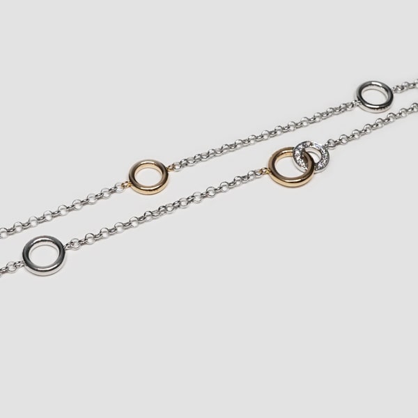 ディアンドディ エレガント Pt850プラチナ K18 ピンクゴールド ダイアモンド ネックレス 日本製