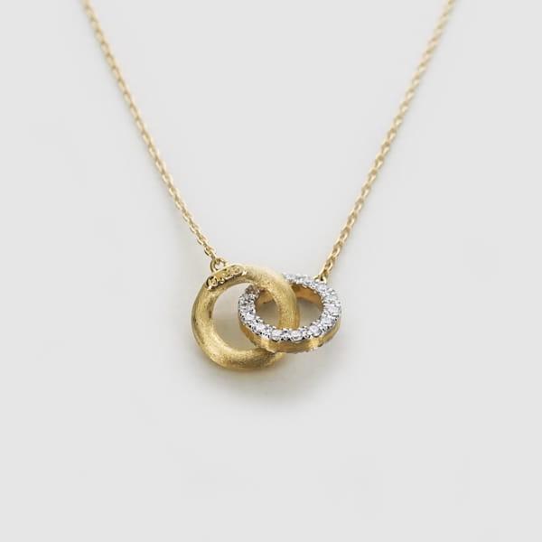 LUCEMIYA/ルーチェミヤ K18 イエロー＆ホワイトゴールド ダイヤモンド プチネックレス(3.8 g) 日本製