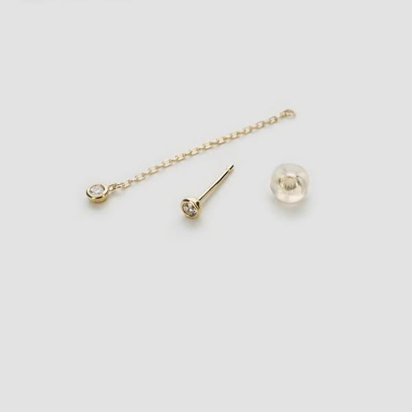 K18 イエローゴールド ダイヤモンド スタッドピアス(1.0 g) 日本製