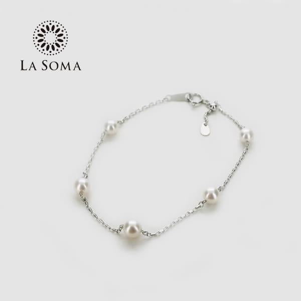 LA SOMA Pt850プラチナ パール ブレスレット(2.6 g) 日本製