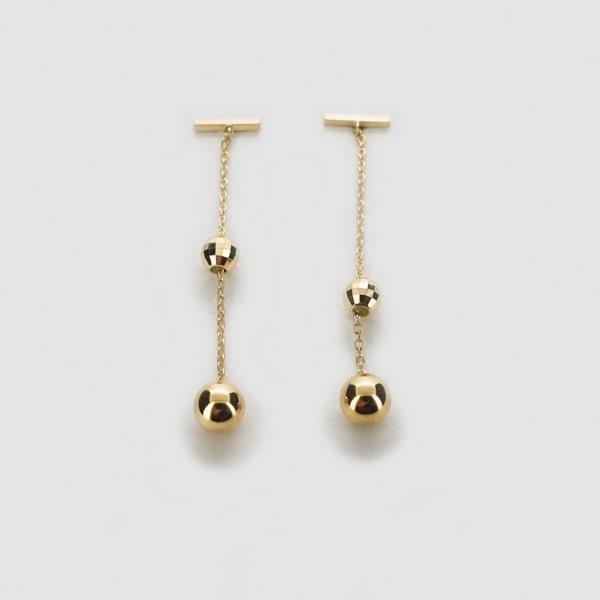 Capricious/カプリシャス K18 イエローゴールド スタッドピアス 日本製