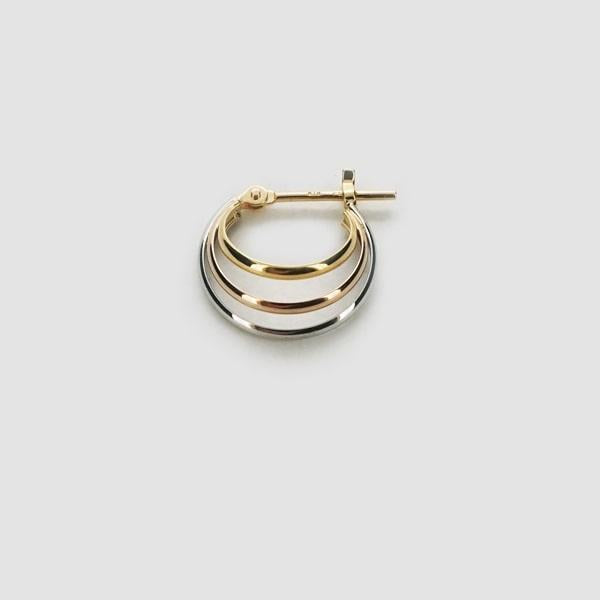 Capricious/カプリシャス K18 イエロー・ピンクゴールド・Pt900プラチナ フープピアス 日本製