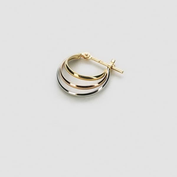 Capricious/カプリシャス K18 イエロー・ピンクゴールド・Pt900プラチナ フープピアス 日本製