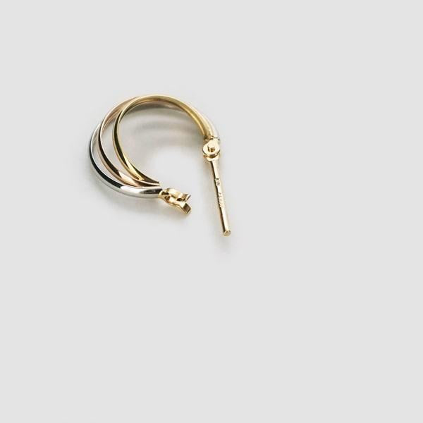 Capricious/カプリシャス K18 イエロー・ピンクゴールド・Pt900プラチナ フープピアス 日本製