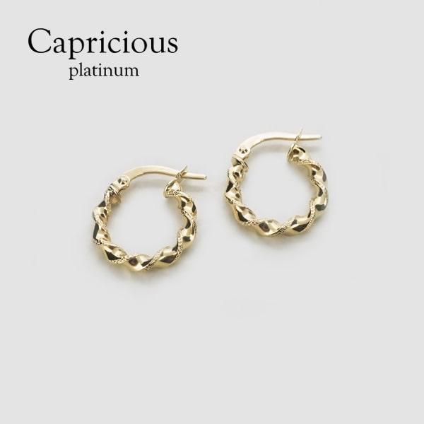 Capricious/カプリシャス K18 イエローゴールド フープピアス イタリア製