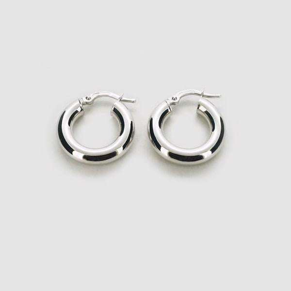 Capricious/カプリシャス K18 ホワイトゴールド フープピアス イタリア製