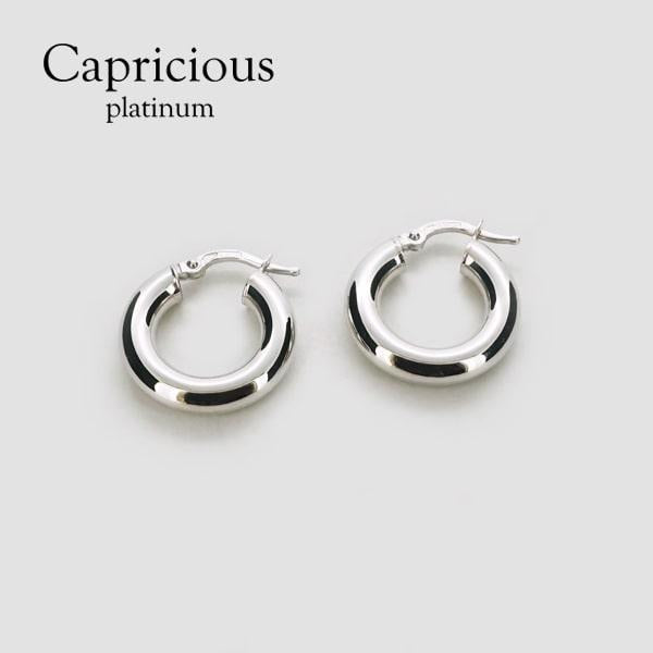 Capricious/カプリシャス K18 ホワイトゴールド フープピアス イタリア製