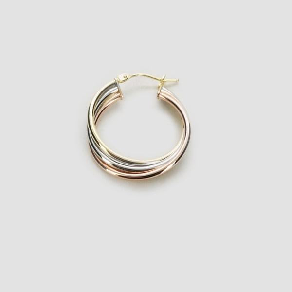 Capricious/カプリシャス K18 イエロー・ホワイト・ピンクゴールド フープピアス イタリア製