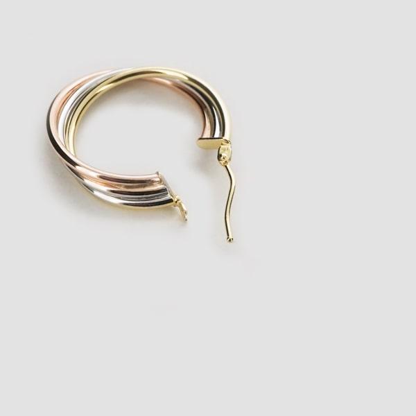 Capricious/カプリシャス K18 イエロー・ホワイト・ピンクゴールド フープピアス イタリア製