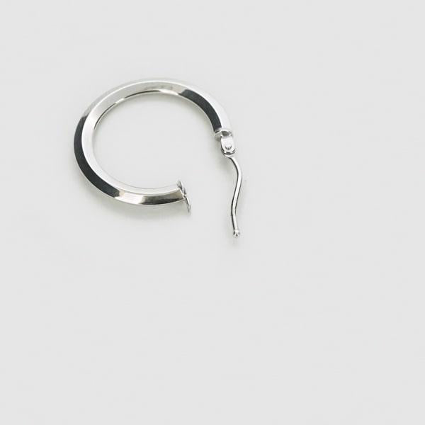 K18 ホワイトゴールド フープピアス イタリア製