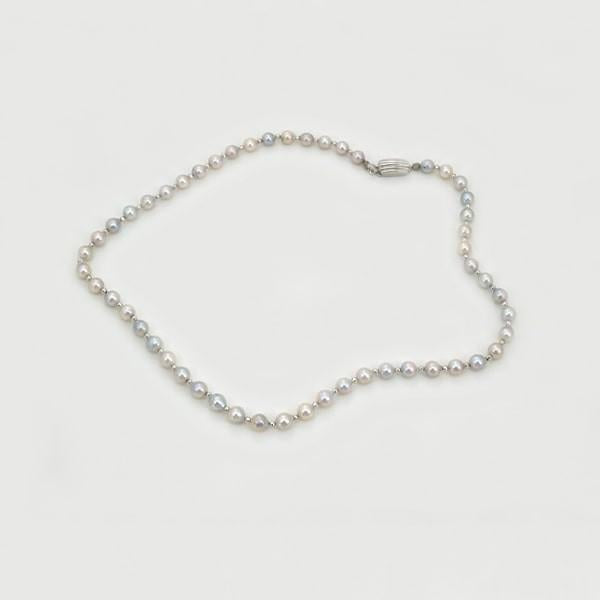 シルバー グレー パール ネックレス(37.7 g) 日本製