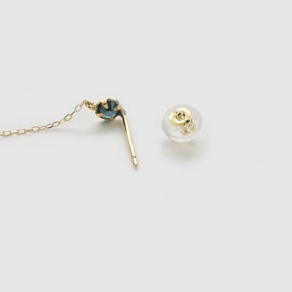 K18 イエローゴールド サファイア スタッドピアス イヤーカフ 日本製