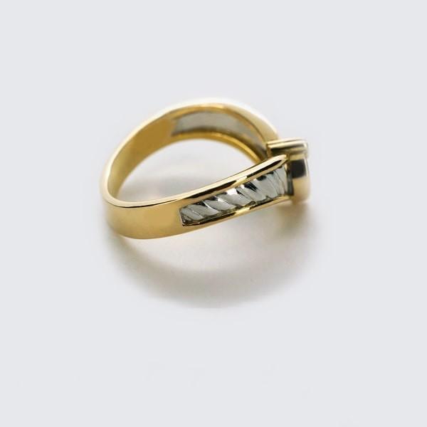 Pt900プラチナ K18 イエローゴールド ダイヤモンド リング 日本製