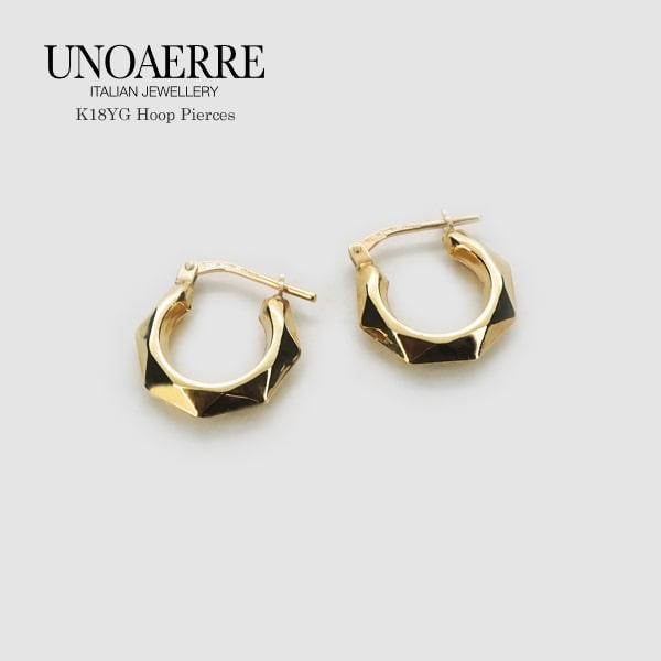UNOAERRE/ウノアエレ K18イエローゴールド フープピアス