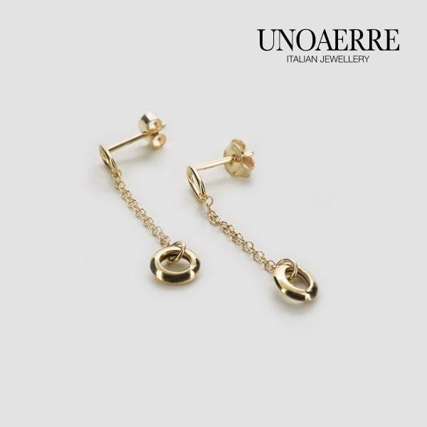 UNOAERRE/ウノアエレ K18 イエローゴールド スタッドピアス イタリア製 / 031928