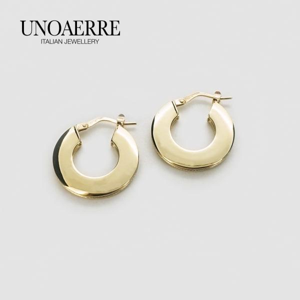 UNOAERRE/ウノアエレ K18 イエローゴールド フープピアス イタリア製 / 029455