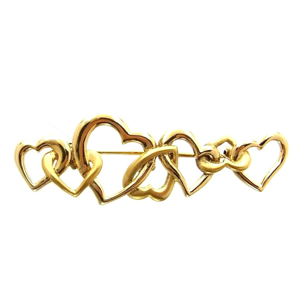 K18 イエローゴールド ハート ブローチ 日本製