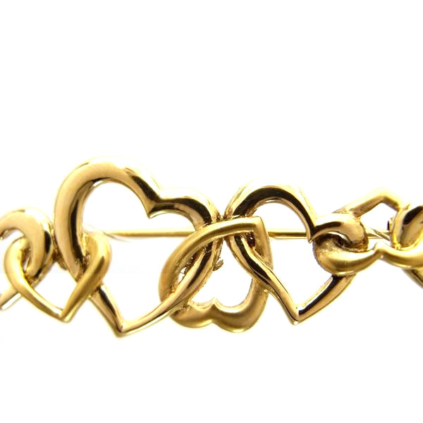 K18 イエローゴールド ハート ブローチ 日本製