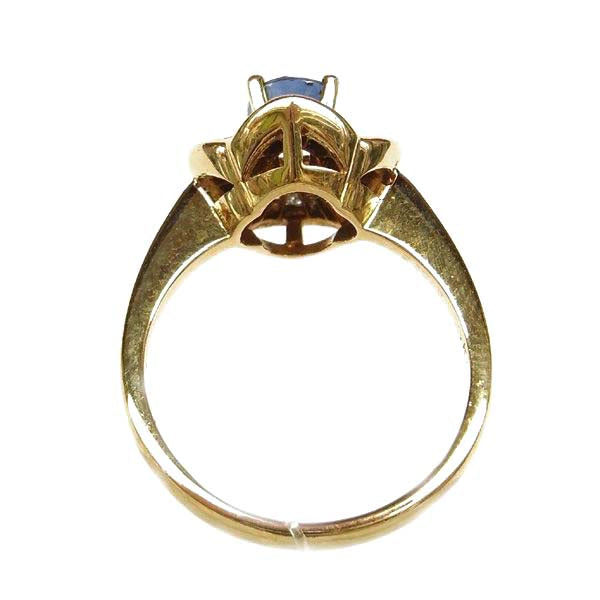 K18 イエローゴールド サファイア ダイヤモンド リング 日本製