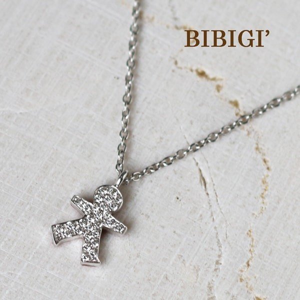 BIBIGI/ビービージー K18ホワイトゴールド ダイヤモンド プチネックレス 44cm イタリア製