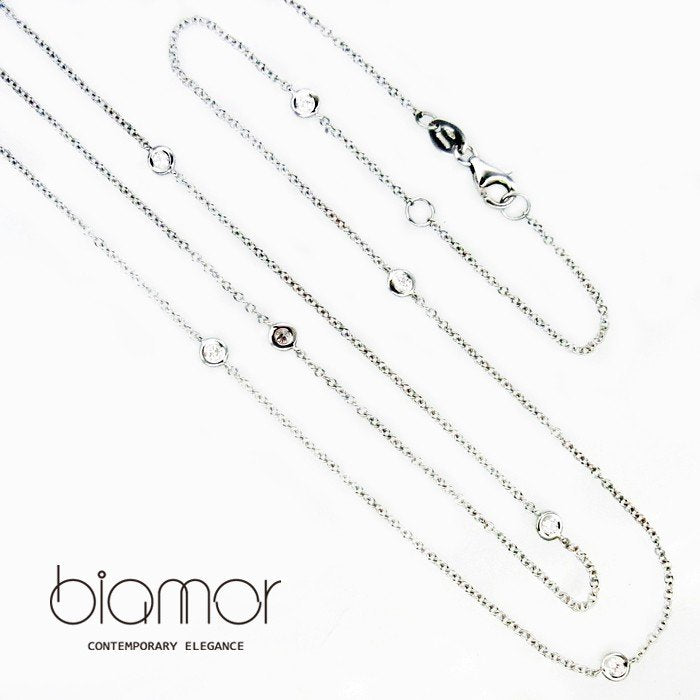 Biamor/ビアモール K18ホワイトゴールド ダイヤモンド ネックレス 80cm イタリア製