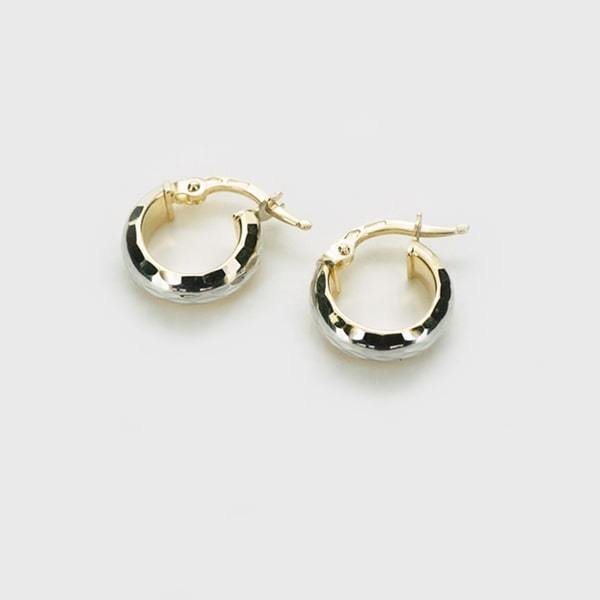 K18イエロー＆ホワイトゴールド フープピアス イタリア製– ジュエリー柿屋