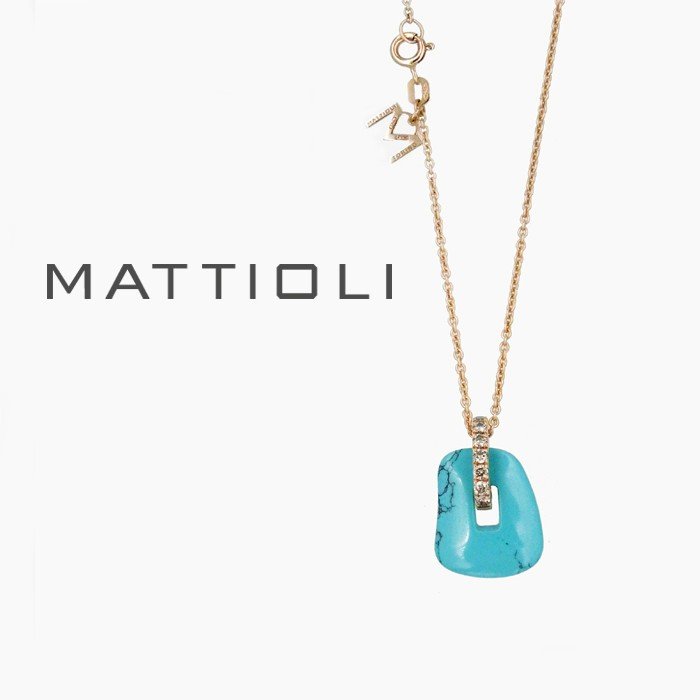 MATTIOLI/マッティオリ K18ピンクゴールド ダイヤモンド プチネックレス 42cm マルチカラー イタリア製