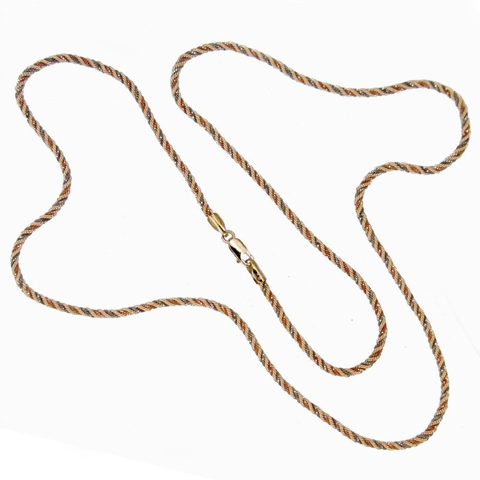 UNOAERRE/ウノアエレ K18イエロー＆ホワイト＆ピンクゴールド 58cm ネックレス イタリア製 / 013312