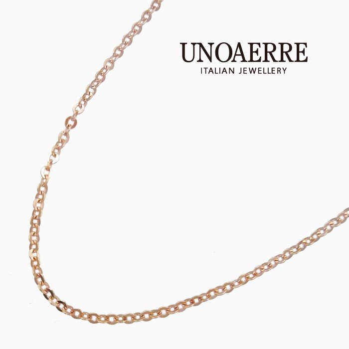 UNOAERRE/ウノアエレ K18ピンクゴールド 丸小豆 ネックレス 43cm イタリア製