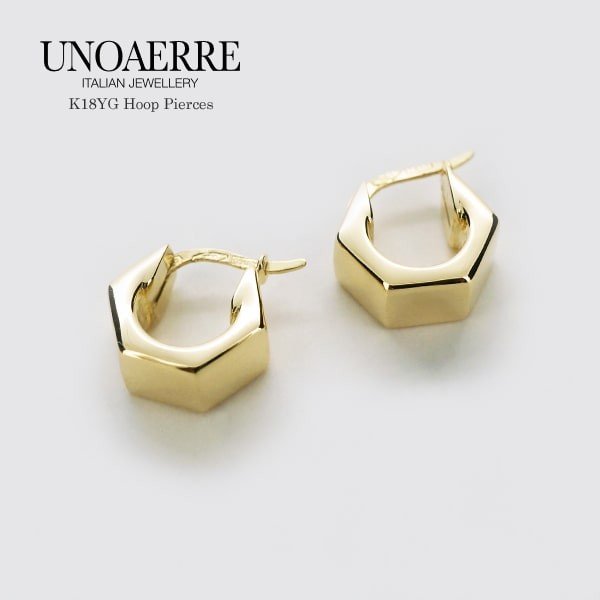 K18 ウノアエレフープピアス