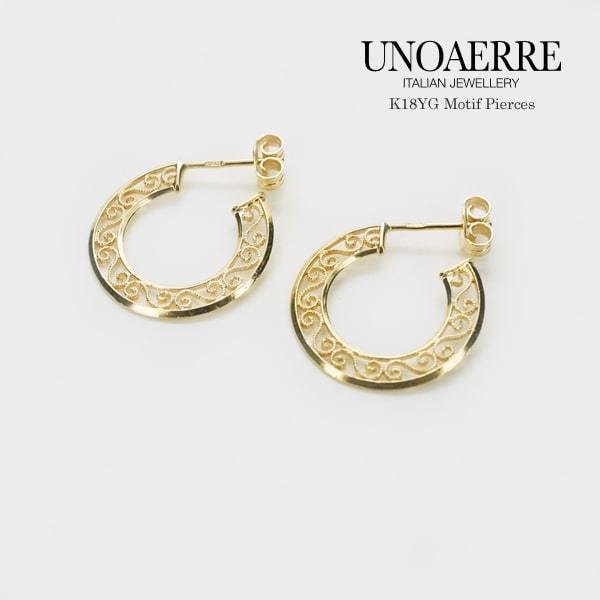 UNOAERRE/ウノアエレ K18 イエローゴールド スタッドピアス(2.7 g 